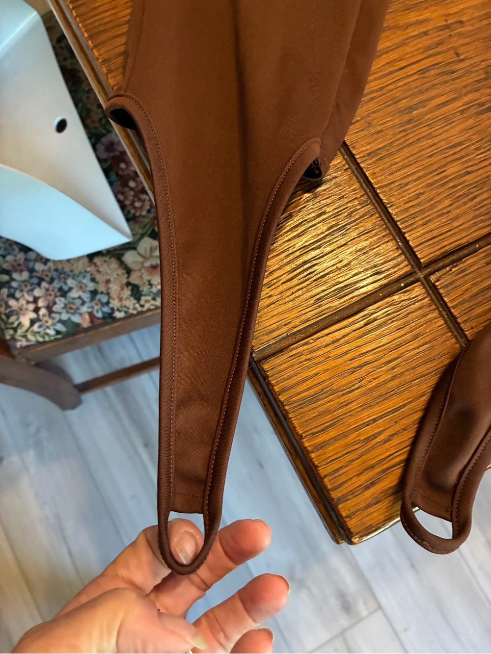 SHEIN Brown Skinny Stirrup Pants - Picture 2 of 3